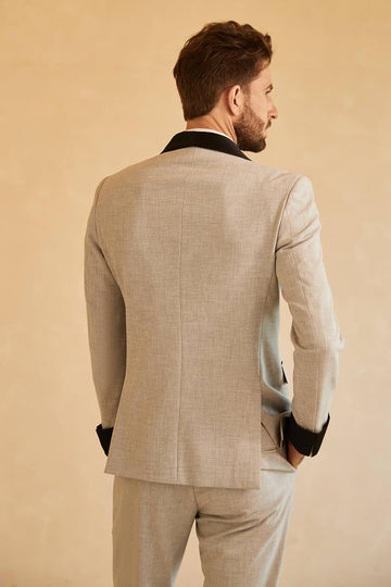 Grå 2-Delad Shawl Lapel Herr Tuxedo